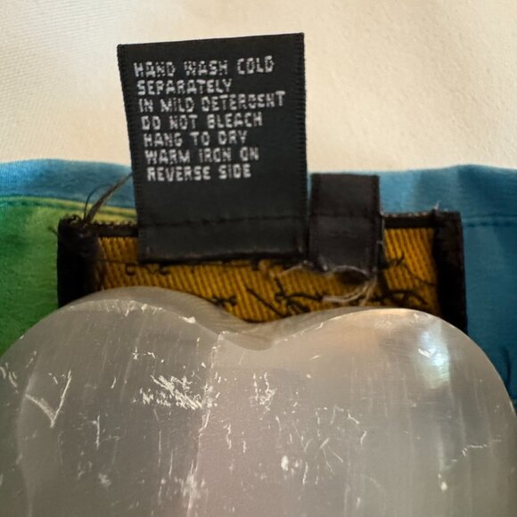 Diane Gilman Women's 100% Silk Blouse Tropical Size Medium Palm Trees, Sail Boat - Picture 13 of 15